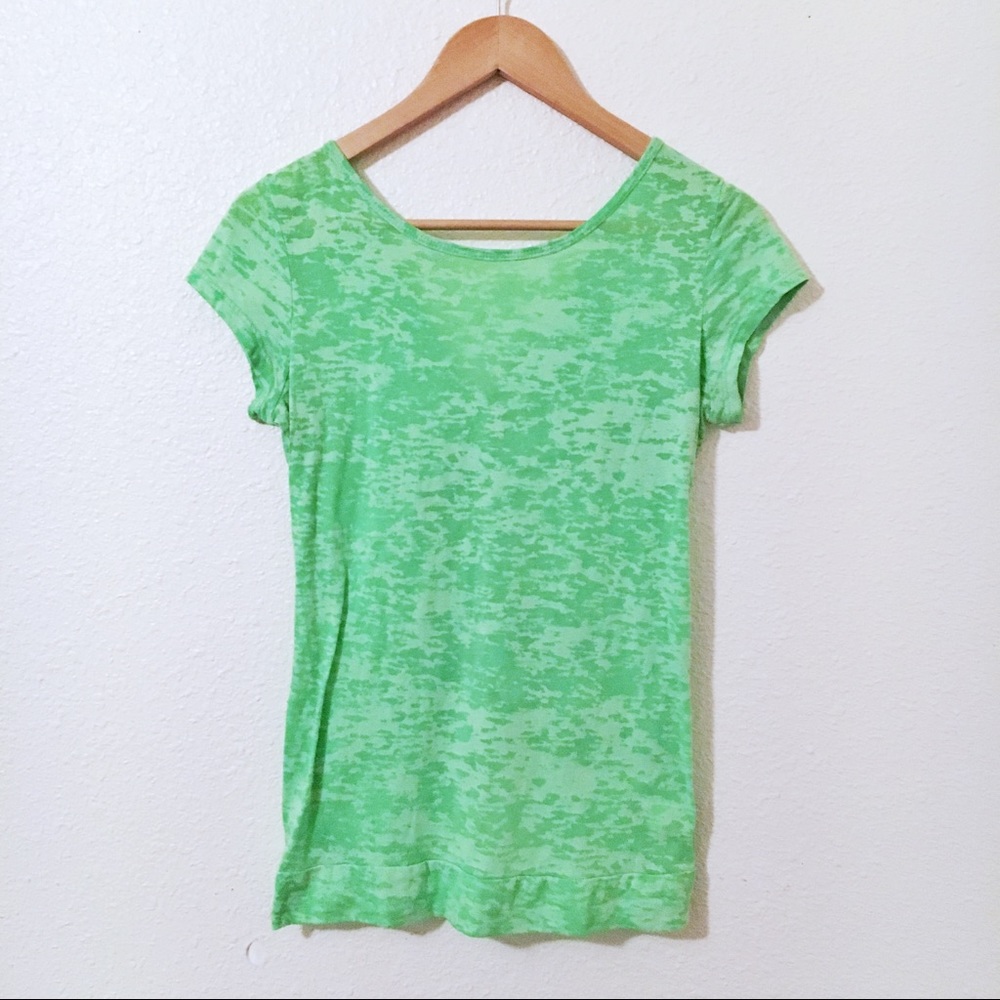 Charlotte Russe Neon Green Shirt Knotted